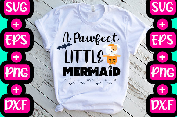 A Pawfect Little Mermaid Graphics for T-Shirt Designs
